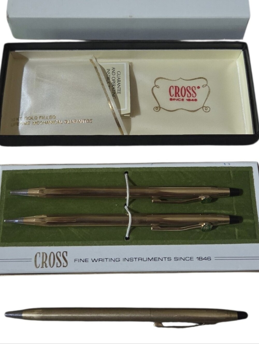 Vintage Cross #6601 12k Gold Pen & Pencil Set